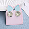 Alloy Plastic Clip-on Earrings for Kid, Platinum, Flat Round, 15x10mm
