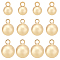 30Pcs 3 Style Brass Charms, Round, Real 18K Gold Plated, 6x4mm, Hole: 1mm