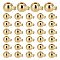 60Pcs Brass Crimp Beads, Long-Lasting Plated, Round, Real 14K Gold Plated, 5x3.5x3.5mm, Hole: 0.9mm