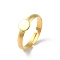304 Stainless Steel Pad Ring Settings, Flat Round, Real 18K Gold Plated, US Size 7 1/4(17.5mm), Tray: 6mm