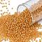 TOHO Round Seed Beads, Japanese Seed Beads, (950) Inside Color Jonquil/Burnt Orange Lined, 11/0, 2.2mm, Hole: 0.8mm, about 1110pcs/10g