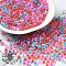 Transparent Glass Round Seed Beads, Inside Colours, Round, Fuchsia, 6/0, 4x3mm, Hole: 1.2mm, about 161pcs/10g