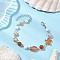 304 Stainless Steel Link Bracelets, with Lampwork & Glass & Natural Malaysia Jade & Acrylic Beads, Starfish & Star & Fish & Round, Stainless Steel Color, 7-1/8 inch(18cm)