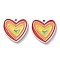 304 Stainless Steel Charms, with Enamel, Heart Charm, Colorful, 14x14x1.5mm, Hole: 1mm