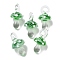 Handmade Lampwork Pendants, Bumpy, Mushroom, Medium Sea Green, 24.5~29.5x15~18.5mm, Hole: 2~5mm