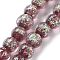 Handmade Dichroic Foil Glass Beads Strands, Rondelle, Light Coral, 11~11.5mm, Hole: 1.6mm, about 33pcs/strand, 13.27''(33.7cm)