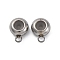 201 Stainless Steel Tube Bails, with Silicone Seal Ring, Flat Round, Stainless Steel Color, 10.5x8x4mm, Hole: 1.2/2mm