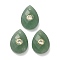 Natural Green Aventurine Pendants, Faceted Teardrop Charms with Golden Tone Brass Micro Pave Clear Cubic Zirconia Findings, Golden, 18x13x6.5~7mm, Hole: 1mm