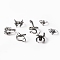 7Pcs 7 Style Skull & Snake & Butterfly & Mushroom & Claw Alloy Cuff Rings Set for Halloween, Antique Silver, Inner Diameter: 17mm, 1Pc/style