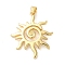 Brass Pendants, Sun, Golden, 32x26x4mm, Hole: 5x4mm