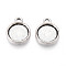 Tibetan Style Alloy Pendant Cabochon Settings, Cadmium Free & Lead Free, Flat Round, Antique Silver, Tray: 10mm, 15.5x12.5x2.5mm, Hole: 2mm