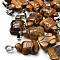 Natural Tiger Eye Pendants, with 201 Stainless Steel Finding, Turtle, 26~27x15.5x7.5mm, Hole: 4x7.5mm