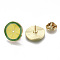 Alloy Brooches, Enamel Pin, Iron Pins and Brass Butterfly Clutches, Lemon, Light Gold, Yellow, 19.5x11~12mm, Pin: 1mm