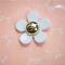 Acrylic Cabochons, DIY Accessories, Flower, White, 22mm