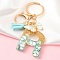 Resin & Acrylic Keychain, with Tassel Pendant and Iron Findings, Letter R, 10cm, pendant: 26~42mm.