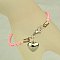 PU Leather Braided Charm Bracelets, with CCB Plastic Pendants and Alloy Lobster Claw Clasps, Pink, 180mm
