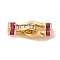 Brass Micro Pave Cubic Zirconia Fold Over Clasps, Real 18K Gold Plated, 20mm