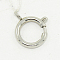 Tarnish Resistant 304 Stainless Steel Spring Ring Clasps, Manual Polishing, Necklace Design Materials, Stainless Steel Color, 16mm, Hole: 3mm
