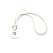Leather Mobile Straps, with Alloy Clasp, White, 900~915x6mm