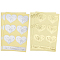 20 Sheets 2 Colors Heart & Rectangle Paper Self-Adhesive Embossed Stickers, for Party, Decorative Presents, Mixed Color, 152x92x0.2mm, Heart: 29.5x42mm, Rectangle: 14x86.5mm, 10 sheets/color