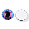 Glass Cabochons, Half Round with Eye, Deep Pink, 20x6.5mm