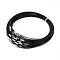 201 Stainless Steel Wire Necklace Cord, Nice for DIY Jewelry Making, with Brass Screw Clasp, Black, 17.5 inch, 1mm, clasp: 12x4mm