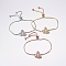 Adjustable Brass Micro Pave Cubic Zirconia Bolo Bracelets, Slider Bracelets, with Brass Box Chains, Christmas Tree, Mixed Color, 10-1/4 inch(260mm)
