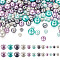 12 Strands 12 Styles Baking Painted Pearlized Glass Pearl Round Bead Strands, Mixed Color, 4~9mm, Hole: 1mm, about 105~210pcs/strand, 31.40''(79.75cm), 1 strand/style
