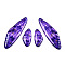 Transparent Resin Wing Earrings Pendants, Wings Charms, Dark Violet, 49x16x3mm, Hole: 1.2mm, Small wings: 12x24.5x3mm
