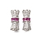 925 Sterling Silver Micro Pave Cubic Zirconia Screw Clasps, Platinum, 11x5x5mm, Hole: 1.4mm