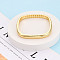 Brass Bracelets, Hinged Bracelets for Women, Square, Real 18K Gold Plated, 1/4 inch(0.8cm), Inner Diameter: 2-1/4 inch(5.7cm)