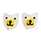 Handmade Lampwork Beads, with Enamel, Dog, White, 14~14.5x14.5x14~14.5mm, Hole: 1.4mm