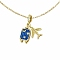 Airplane & Trunk 304 Stainless Steel Micro Pave Clear Cubic Zirconia Pendant Necklaces, Golden, 15.75 inch(40cm)