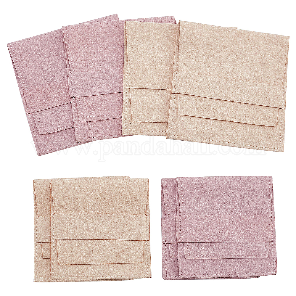 Wholesale NBEADS 16 Pcs 2 Colors Microfiber Jewelry Pouch