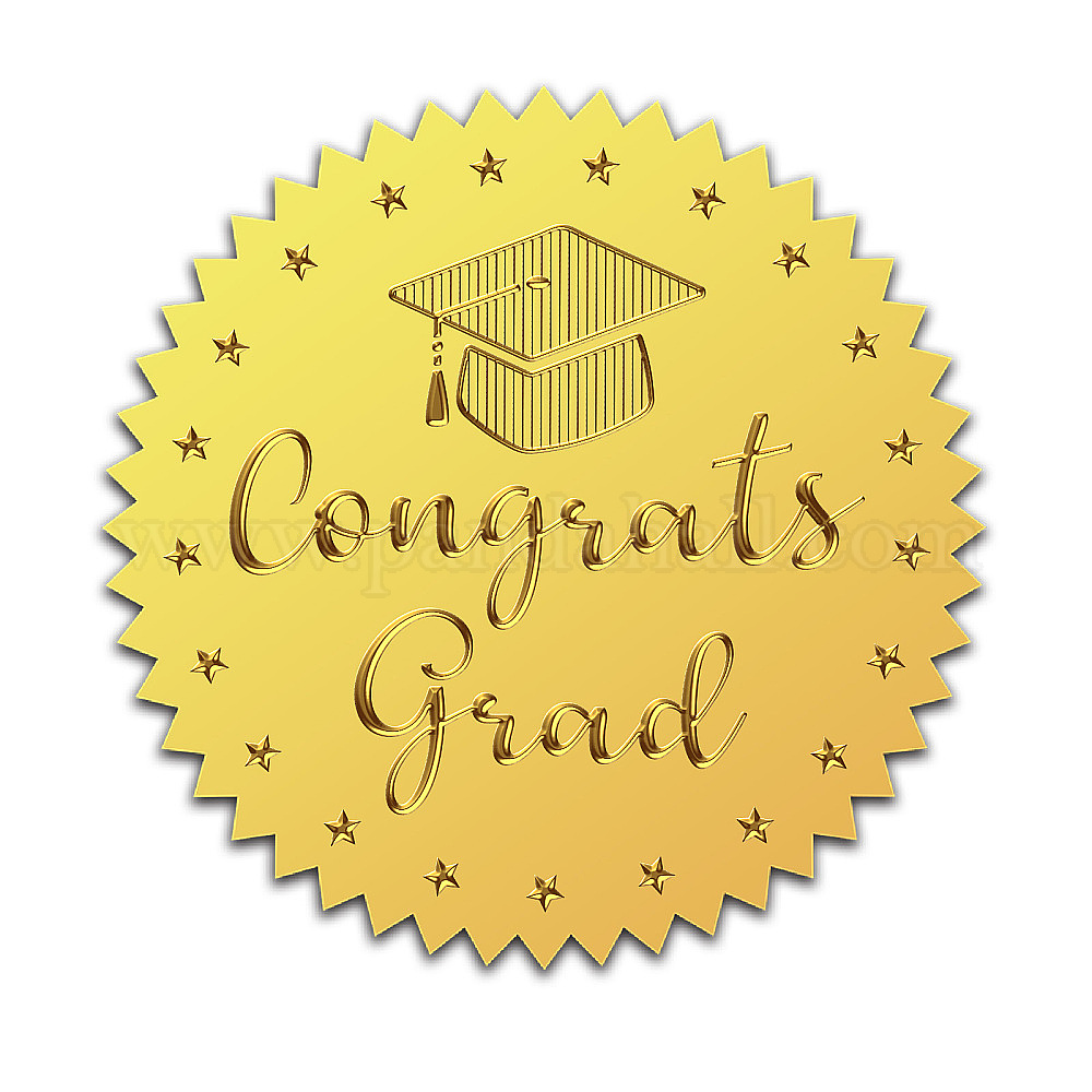 Wholesale CRASPIRE 2" Gold Foil Embossed Stickers 100Pcs Graduation Cap ...