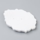 レジンイヤリングジュエリーカメオディスプレイスタンド  プラスチックホルダー付き  ホワイト  13.8x10.6x1.5cm  穴：3mm EDIS-H035-01-3