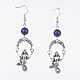 Natural Lapis Lazuli Dangle Earrings EJEW-JE02590-02-1