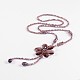 Flower Glass Beaded Necklaces NJEW-M130-M-2
