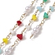 Cadenas hechas a mano con perlas de imitación de plástico y vidrio y cuentas triangulares CHC-C026-30-1