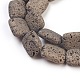 Brins de perles de pierre de lave naturelle galvanisées G-E497-J-04-1