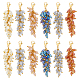 Unicraftale 12 stücke 6 farben cluster baumeln perlen weintraube ornament mit 304 karabinerverschlüssen aus edelstahl 60 mm lange cluster charms für ohrringe Verschlüssebund telefon dekoration machen HJEW-UN0001-04-1