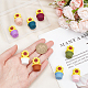 CHGCRAFT 9Pcs 9 Colors Sunflower Silicone Beads SIL-CA0002-70-3