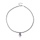 Hexenhut-Halskette aus Legierung mit Glaspilz-Anhänger für Damen NJEW-JN04255-4