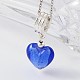 Heart Handmade Silver Foil Lampwork European Dangle Charms PALLOY-JF00076-2