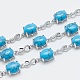 Synthetic Turquoise Link Chain Bracelets BJEW-G595-A14-2