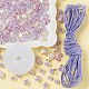 1 bolsa 480 piezas púrpura transparente / perlas acrílicas de imitación DIY-LS0003-03-4