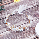 結婚式パーティービーチスタイル花嫁ヘアアクセサリー  合金の花のヘッドバンド  プラスチック製のビーズと  空色  380~383x33x14mm OHAR-WH0021-03C-5
