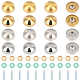 Unicraftale 16 ensembles 4 couleurs rivets demi-ronds en acier inoxydable STAS-UN0024-33-2