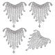 CHGCRAFT 4Pcs Crystal Rhinestone Tassel Heart Shoulder Badge JEWB-CA0001-23-1
