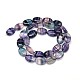 Oval Natural Fluorite Bead Strands G-O106-06-2